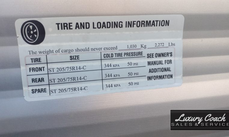 2015 Skyline Layton 278RC Tire Information