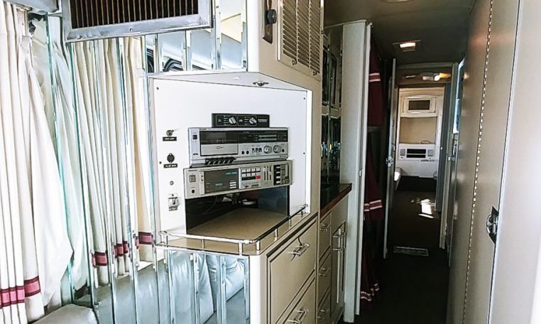View ofView of the mirrored inserts of 1985 MCI 96-A3 at Luxury Coach
