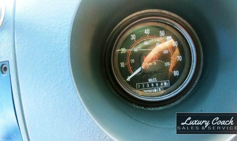 View of the Steering Wheel of 1985 MCI 96-A3 at Luxury Coach