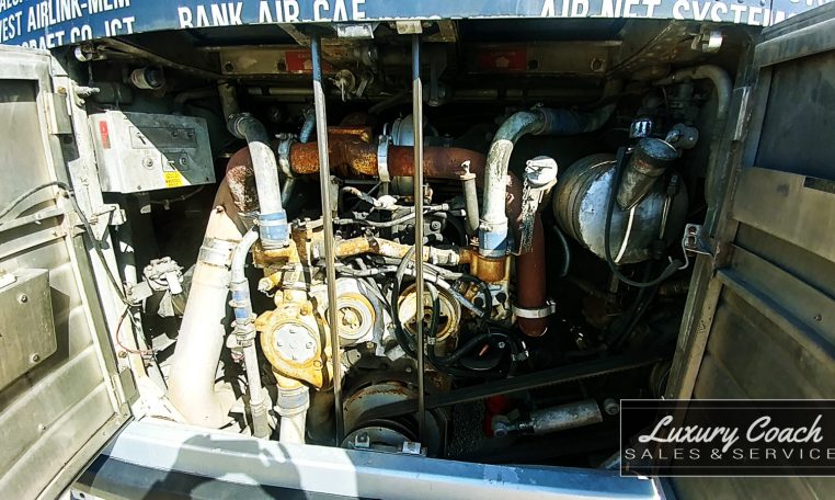 View of Engine Bay of 1985 MCI 96-A3 at Luxury Coach