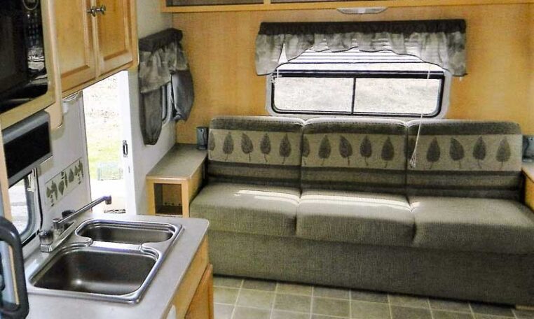 View of Living Area in 2005 Trail Cruiser from Luxury Coach